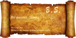 Brassai Samu névjegykártya